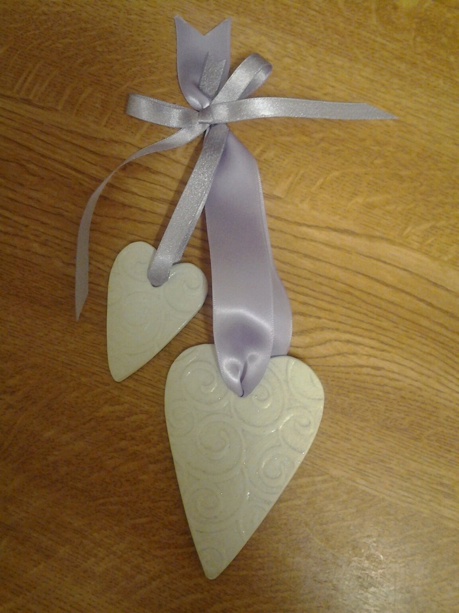 Embossed Clay Hearts