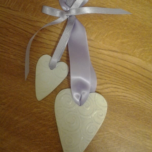 Embossed Clay Hearts