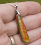 Dichroic Glass Pendant in Orange - 1221 - Image 3