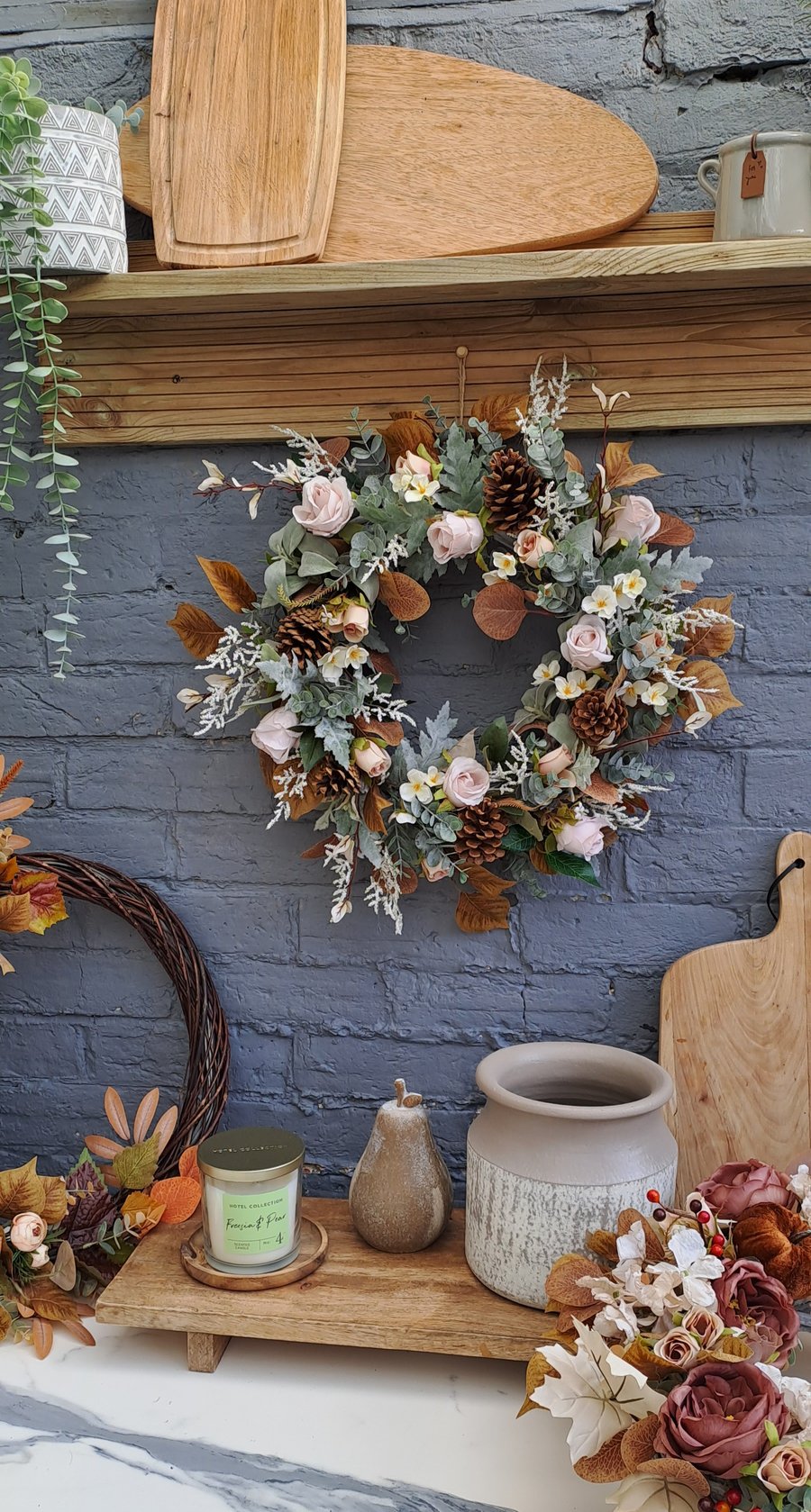 Autumn wreath, door wreath, wreath for door, all year wreath, wreath, faux 