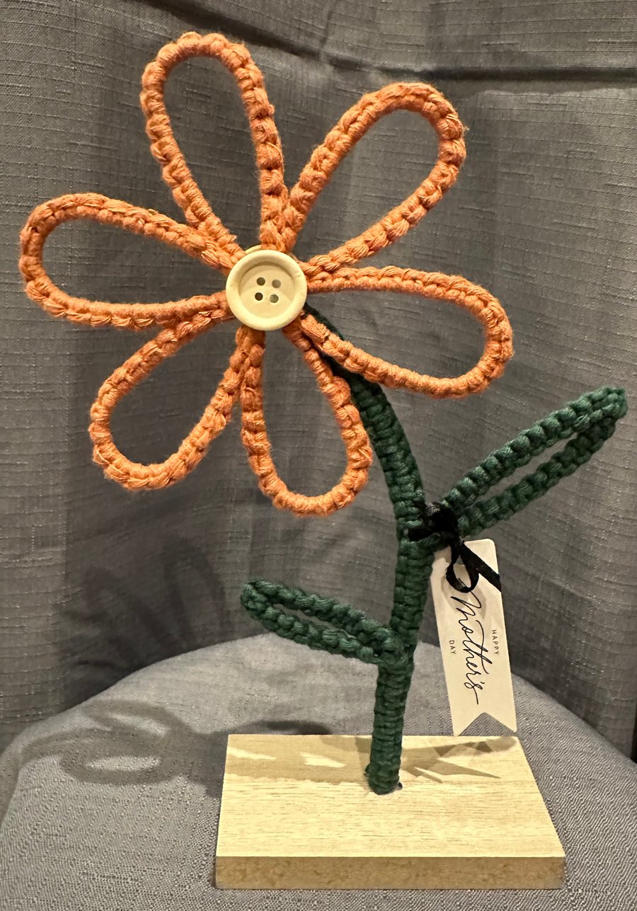 Handmade macrame flower