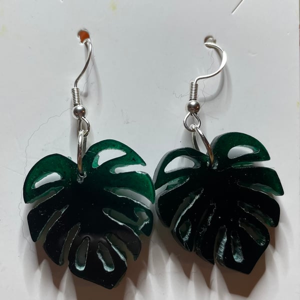 Monstera Leaf Earrings 