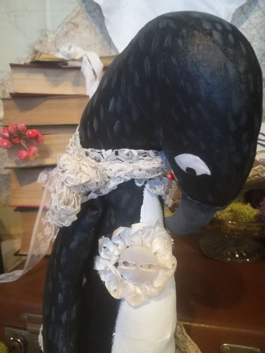SALE Textile Art Penguin, Penguin Sculpture, Textile Bird, Sculpture,  bird gift