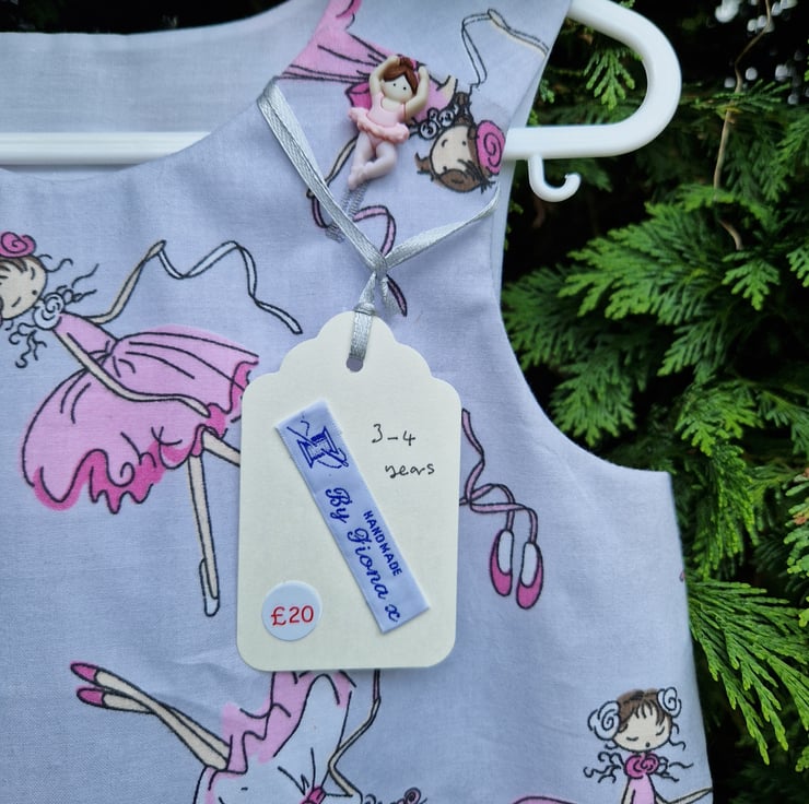 Baby Girl Dress In Little Ballerina Print Grey Color main image 0