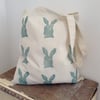 Hand Printed Hare Tote