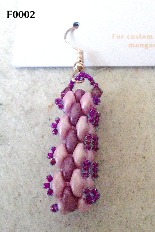 Brickwork-pattern bead earrings (customisable)