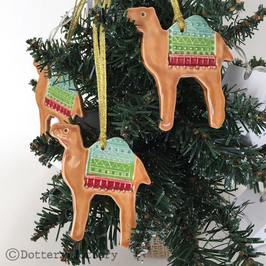 Ceramic Camel Christmas decoration Pottery Camel
