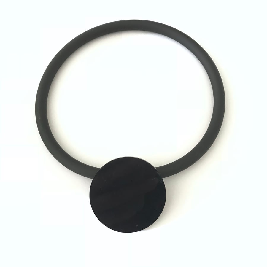 Big Black Circle Pendant and Choker