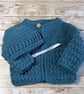 Baby Cardigan Hat and Booties, New Baby Gift Set,  - Image 5