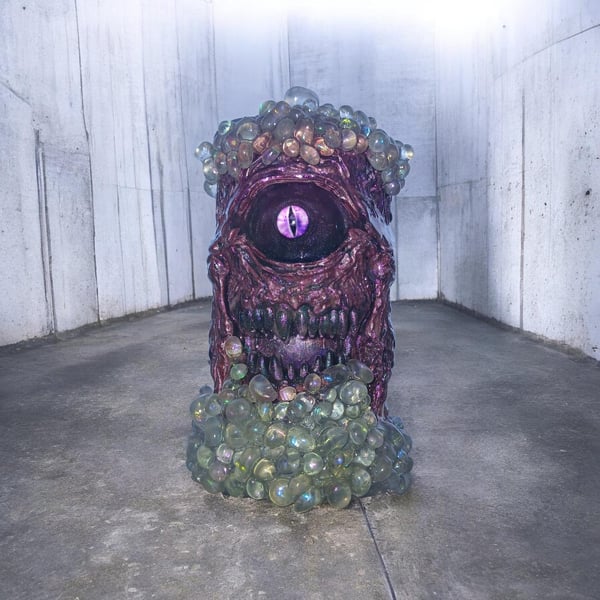 Opal Moai Guardian  17cm statue 