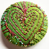 Buttons 1 inch button Hand Dyed Silks and Cottons Free Machine Embroidery Button