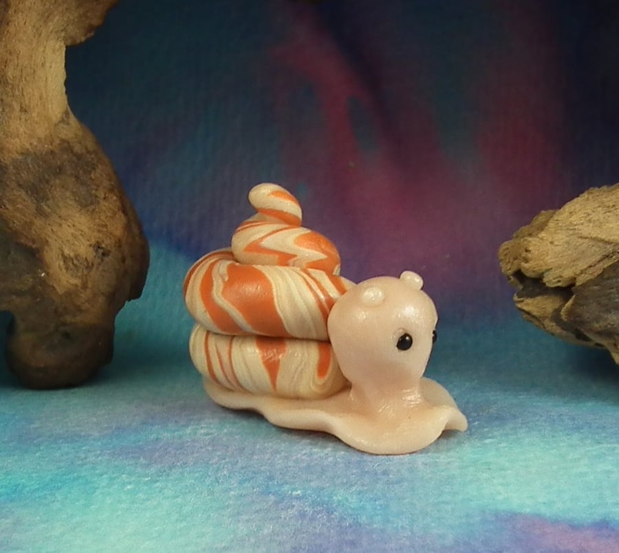 Tiny Village Snail 'Prue' OOAK Sculpt by Ann Galvin Gnome Village