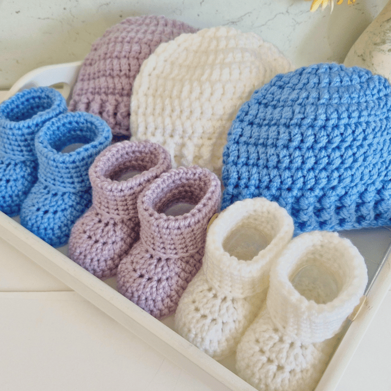 Handmade Baby Hat & Booties Set – Crochet Newborn Gift