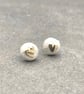 Soul Pebble Studs, gold heart studs, pebble studs, round gold heart studs.  - Image 9