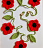 Handmade Crochet Red Poppy Flower and Leaf Garland Bunting