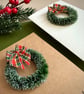 Mini tartan wreath Christmas card handmade winter holiday greeting farmhouse art - Image 2