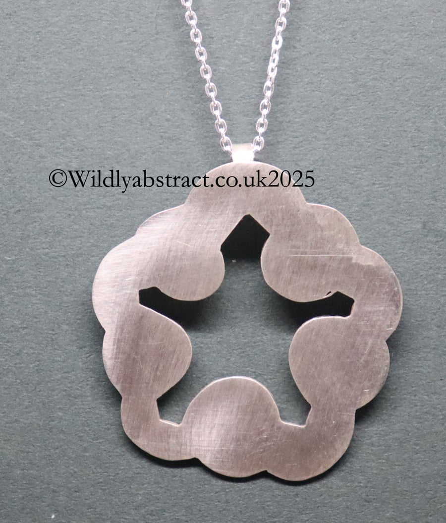 Sterling silver Pierced flower pendant