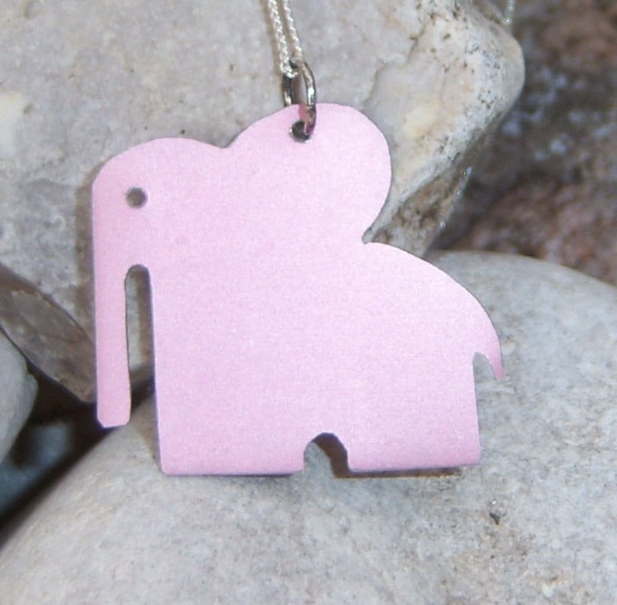 Elephant pendant in anodised aluminium