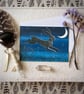 Star Dancer Greetings Card (Pagan, Wiccan, Hare, Stary Night, Leaping Hare)