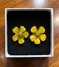 Handmade Resin Garden Buttercup 14k Goldfilled Studs - Image 5