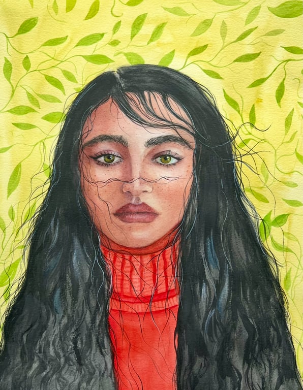 Autumn, watercolor painting