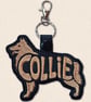 Collie Keyring - Embroidered Dog Word Art Bag Charm - Image 3