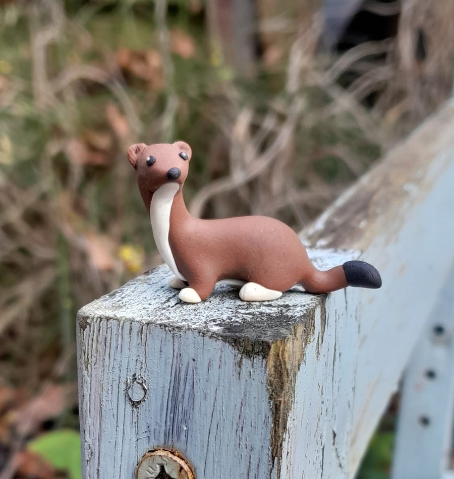 Stoat figure, ermine figurine, weasel miniature