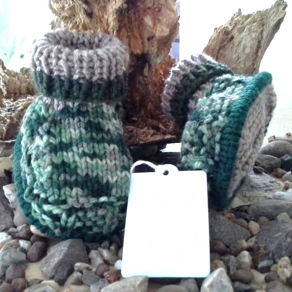 Baby Boy's Aran Booties with wool Size 3-6 months size