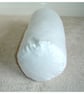 Bolster Cushion Cover 18"x8" White Brushed Cotton Round Cylinder Flannel Case - Image 1