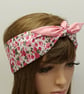 Self tie cotton hair scarf, head wrap, top knot hair tie, hair band - Image 2