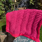 Hand knitted pram baby blanket 