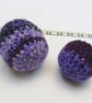 Purple crochet cat toy balls