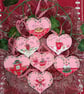 Hand-painted Christmas Food and drink wooden hearts 
