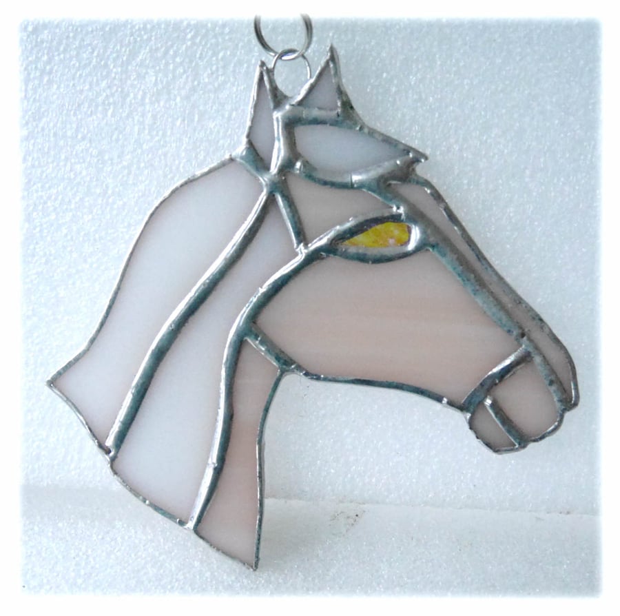Horse Suncatcher Stained Glass Horsehead Caramel 093