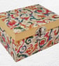 Floral Decorated Wooden Trinket Keepsake Box 12cm