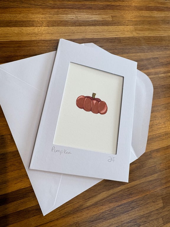 Pumpkin Art Card - Festive Autumnal Blank Card