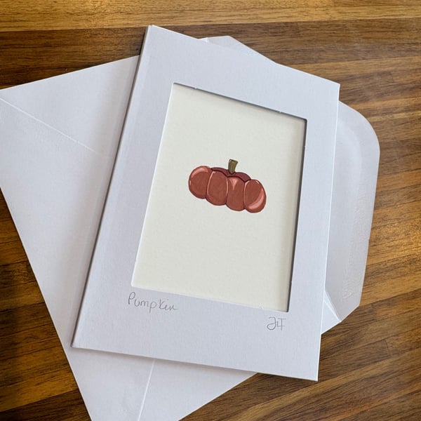 Pumpkin Art Card - Festive Autumnal Blank Card
