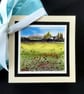 Handmade Blank Greetings Card, Notelet Of Summer Fields And Cottage. One Off - Image 8