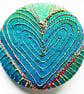 45mm Multicoloured Heart Textile Badge 