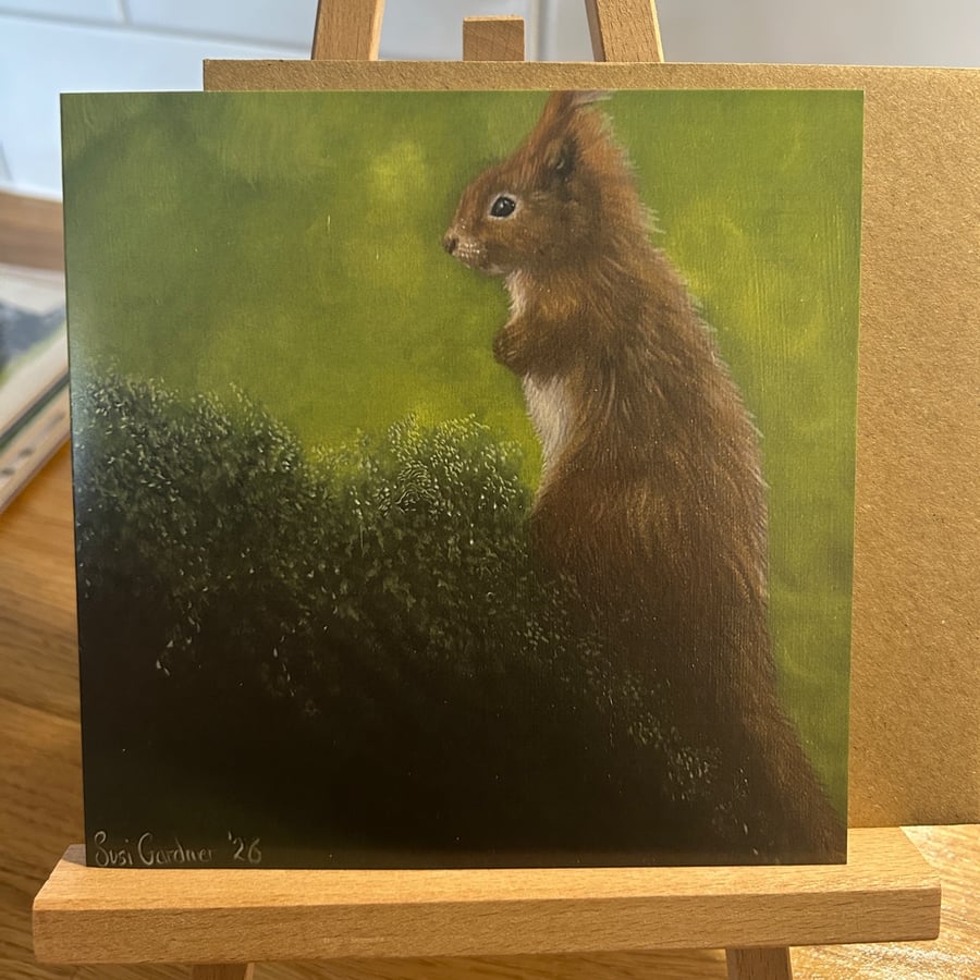 6 x 6 inch Red Squirrel Card
