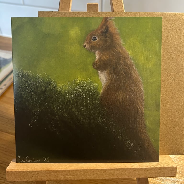 6 x 6 inch Red Squirrel Card