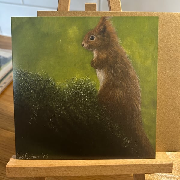 6 x 6 inch Red Squirrel Card