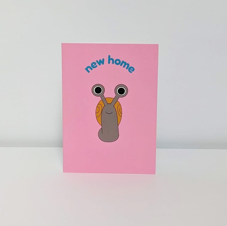 Handmade Wildlife Greetings Card - New Home Snail Handmade Wildlife Greetings Card - New Home Snail