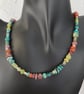 Silver and gemstone bead necklace bright summer accessory  - Image 5