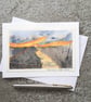 Sunset Orange. Blank Card. Original Painting. Countryside Scene. 260126 - Image 2