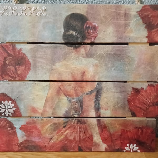 Mixed Media Collage Wall Hanging - Flamenco Spirit