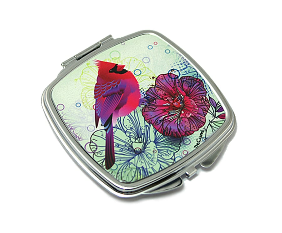 Compact Mirror for pocket or handbag, gift for bird and nature lovers. M11
