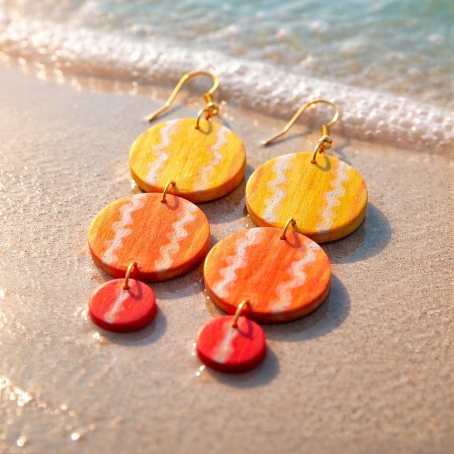 Summer Earrings - Hand painted