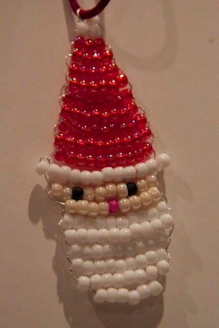 Santa Beaded Tree Decoration