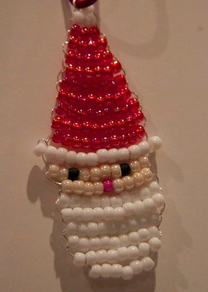 Santa Beaded Tree Decoration